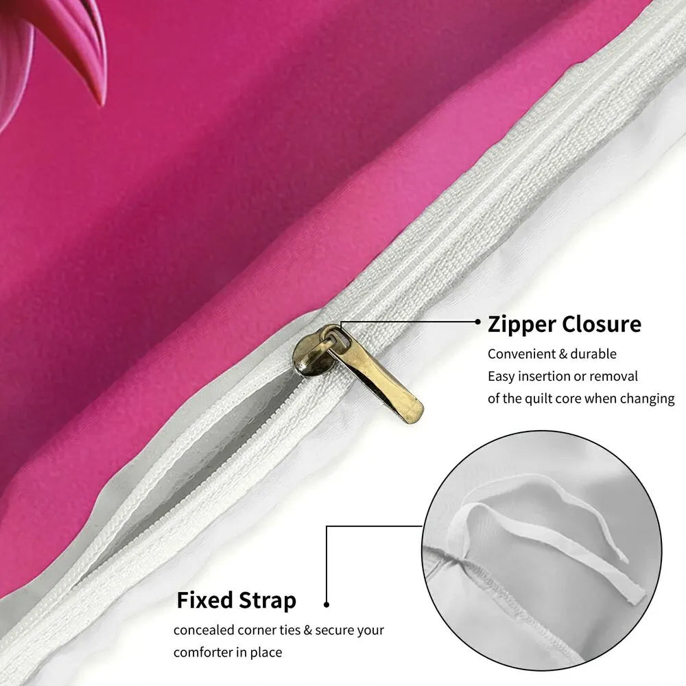 K-POP Demon Hunters Pink Themed Anime Girl Group Bedding Set