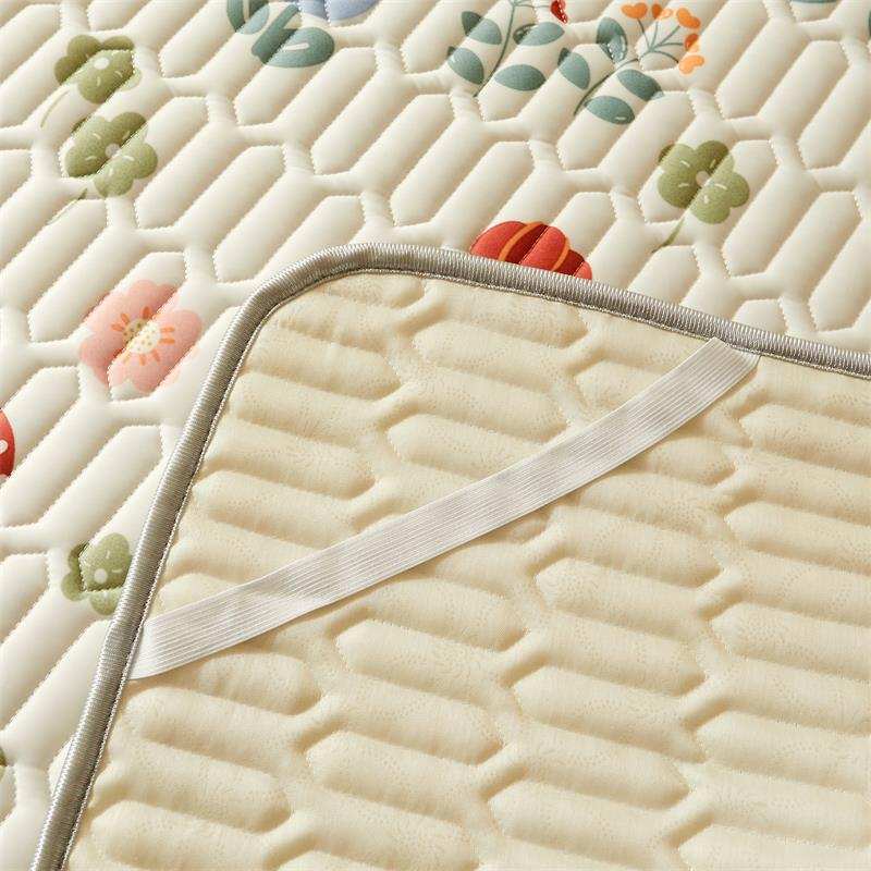 2025 Summer Flower Print Cool Sleeping Pad+Pillowcase Set (1Latex Mattress+1/2 Pillowcase) For Bedrooms And Guest Rooms Foldable