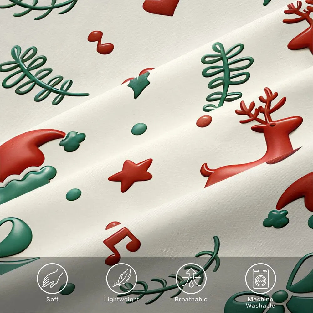 3D Christmas Reindeer Bow Christmas Gift Duvet Cover Set Kids Bedding Set