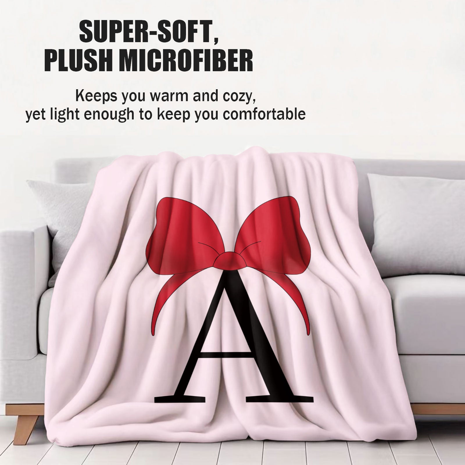 Sweet Princess Style Letter Bow Printed Flannel Blankets