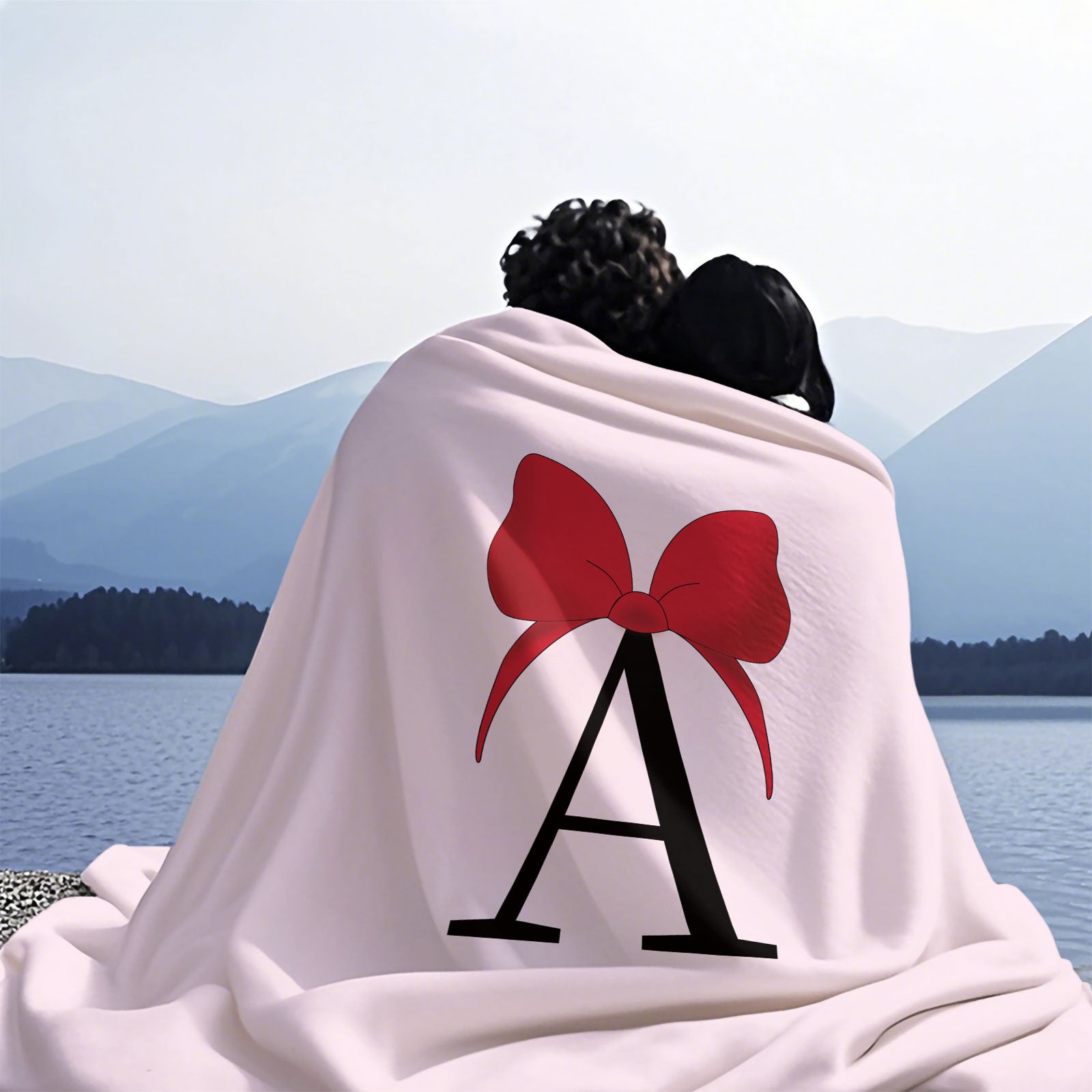 Sweet Princess Style Letter Bow Printed Flannel Blankets