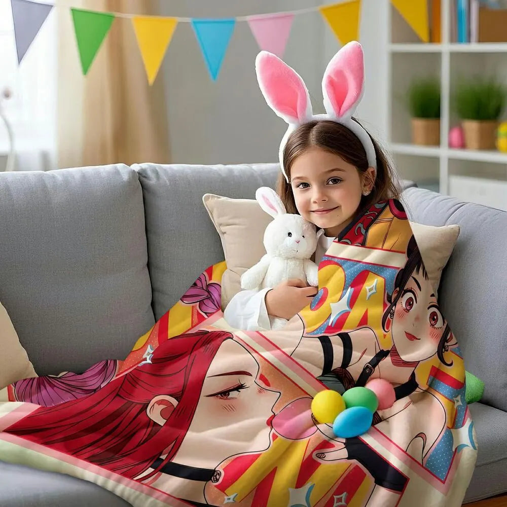 K-POP Demon Hunters Anime Style Girl Characters Multipurpose Throw Blanket