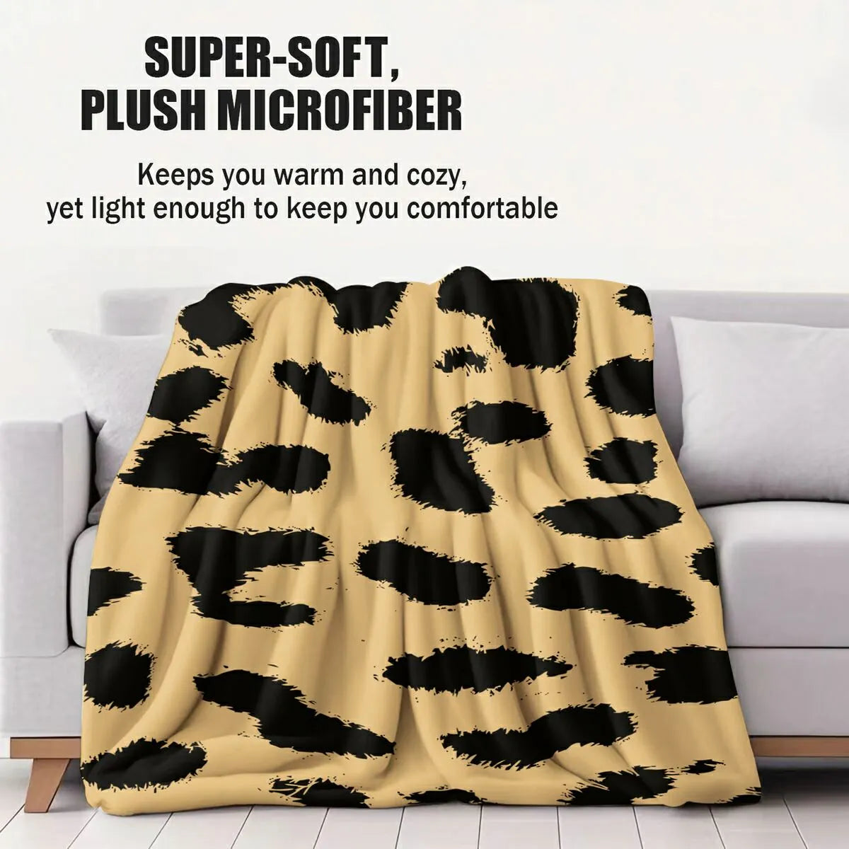 Artistic Leopard Print Multifunctional Flannel Throw Blanket
