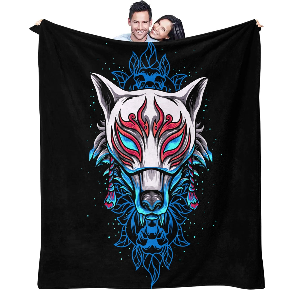 Artistic Wolf Mask Pattern Multipurpose Throw Blanket