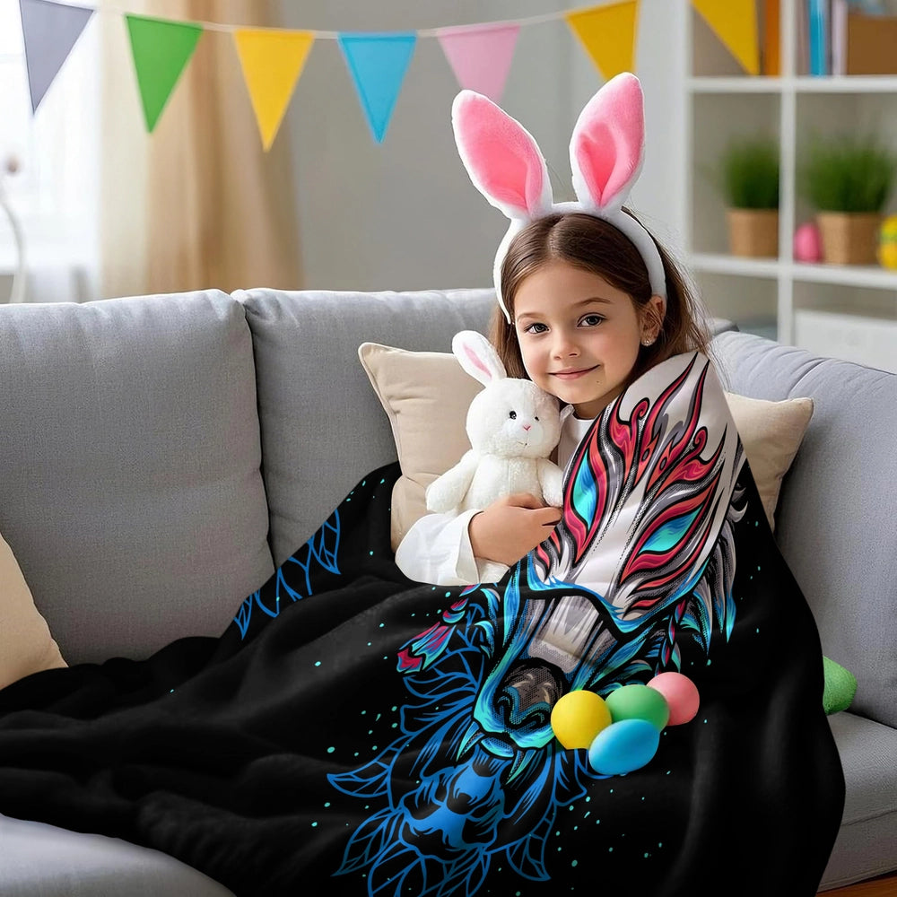 Artistic Wolf Mask Pattern Multipurpose Throw Blanket