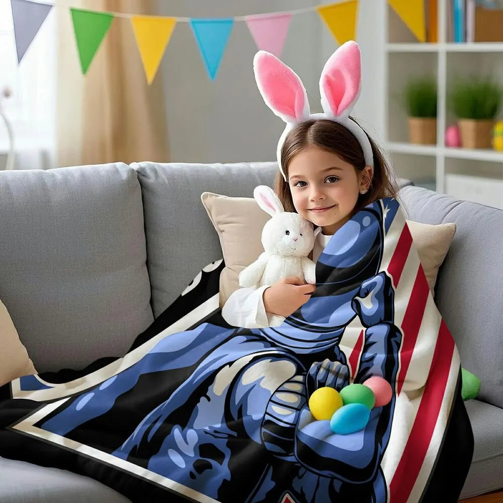 Astronaut We Can Do It! American Flag Pattern Multipurpose Throw Blanket