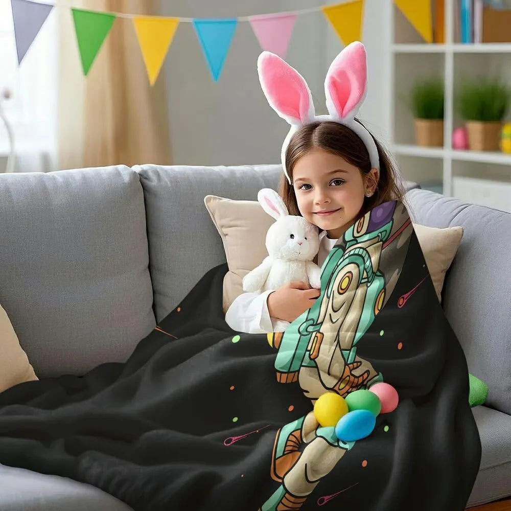 Astronaut in Space with Planet and Stars Pattern Multipurpose Throw Blanket