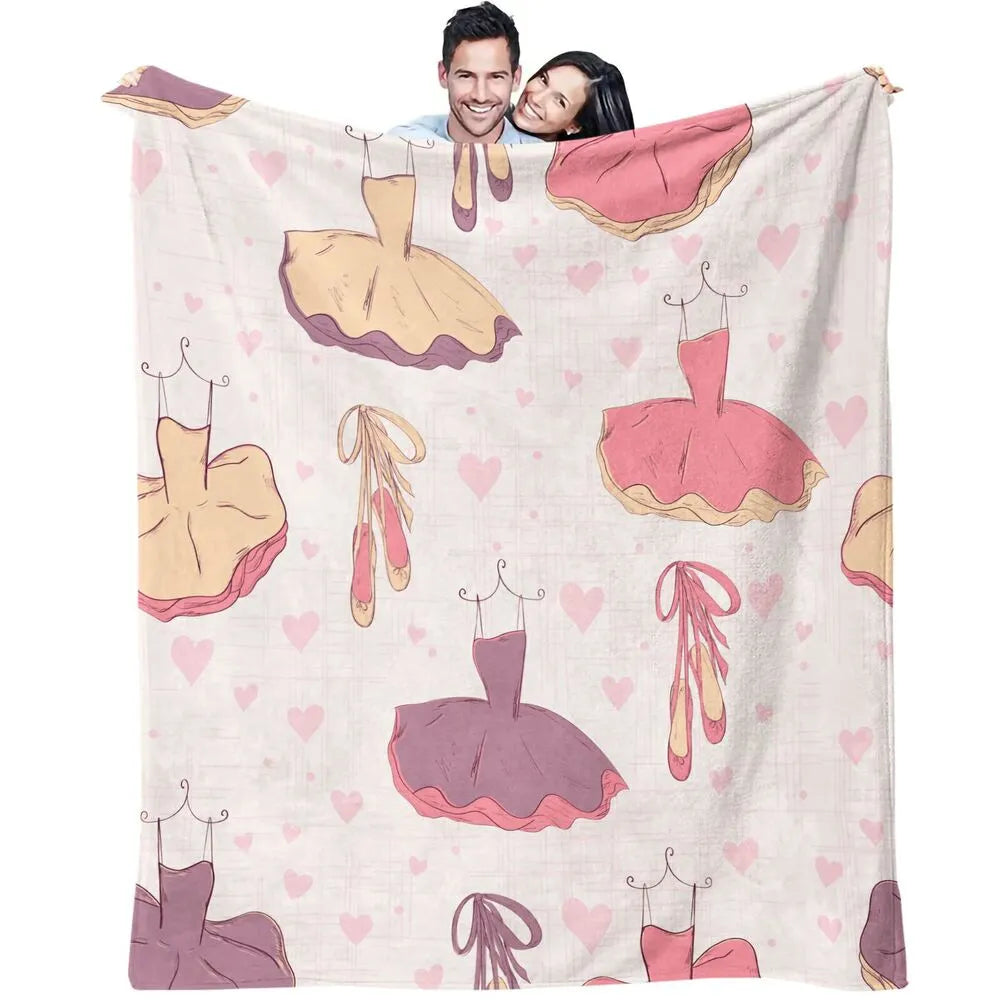 Ballet Dresses and Pointe Shoes Pattern Multipurpose Throw Blanket