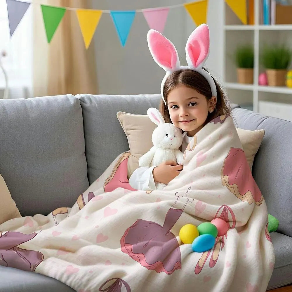 Ballet Dresses and Pointe Shoes Pattern Multipurpose Throw Blanket