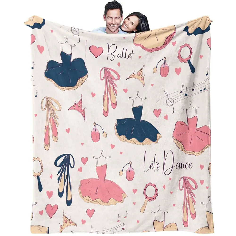 Ballet Let's Dance Pattern Multipurpose Throw Blanket