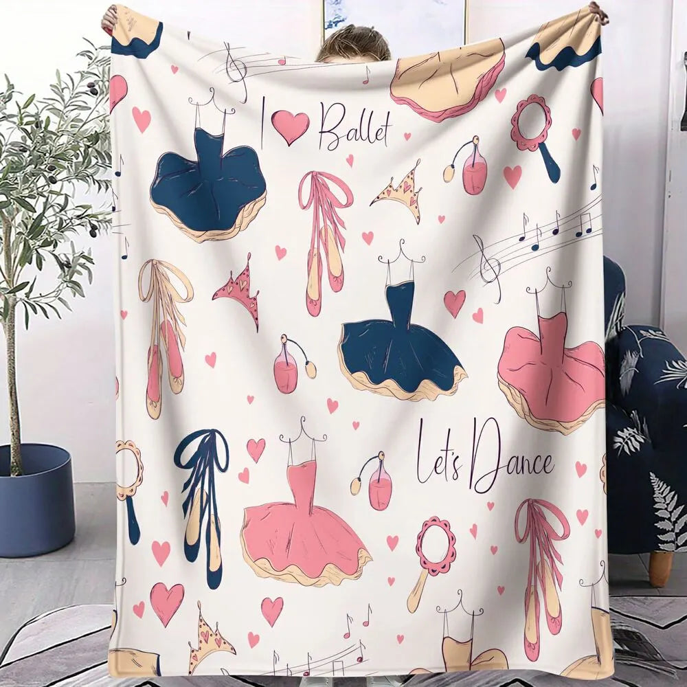 Ballet Let's Dance Pattern Multipurpose Throw Blanket