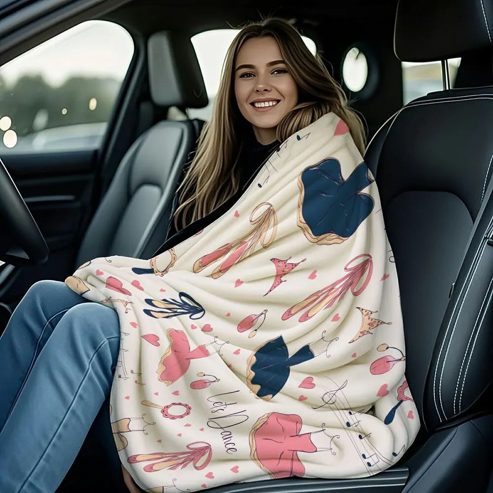 Ballet Let's Dance Pattern Multipurpose Throw Blanket