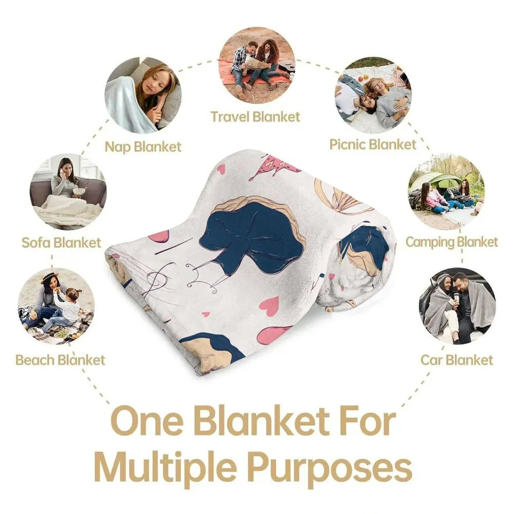 Ballet Let's Dance Pattern Multipurpose Throw Blanket