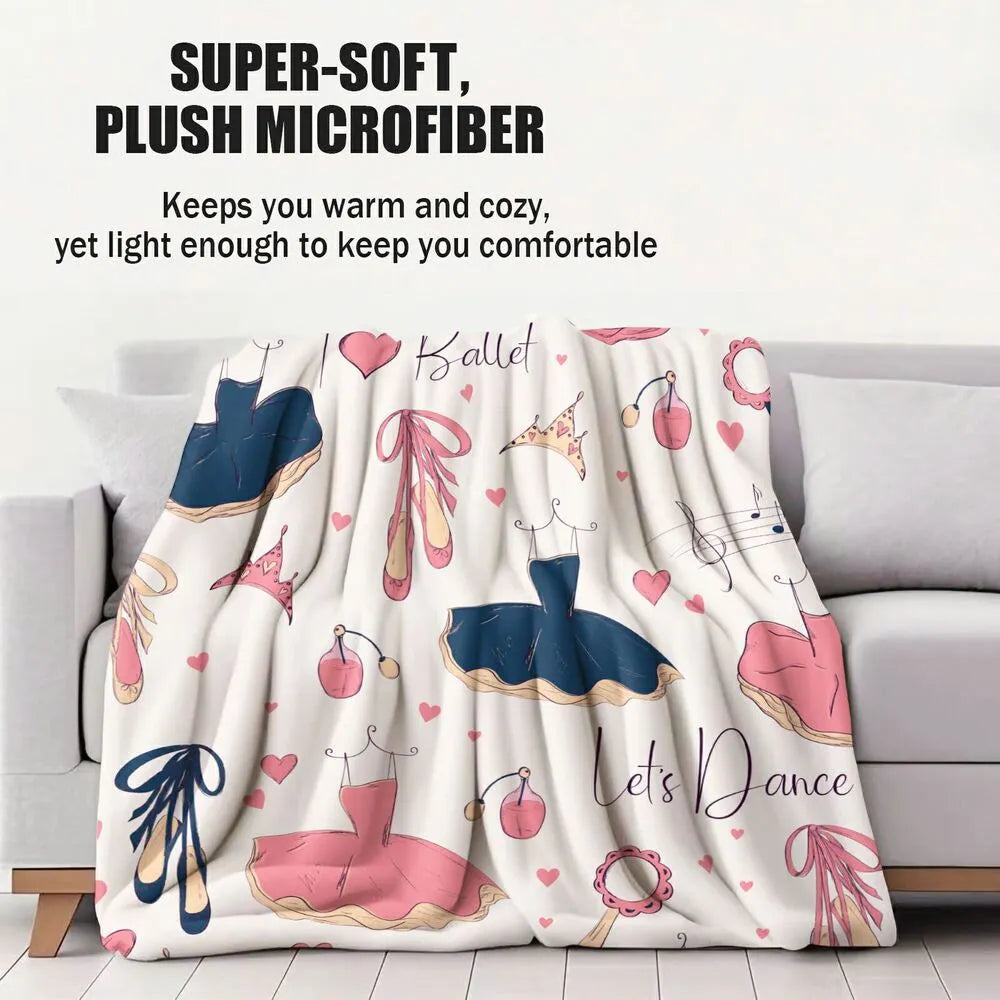 Ballet Let's Dance Pattern Multipurpose Throw Blanket