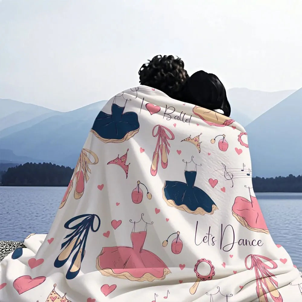 Ballet Let's Dance Pattern Multipurpose Throw Blanket