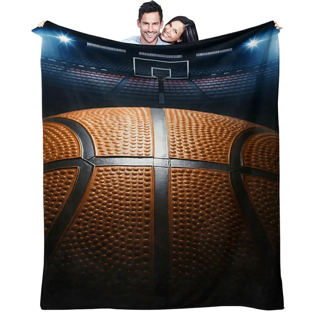 Basketball Court & Ball Multipurpose Throw Blanket