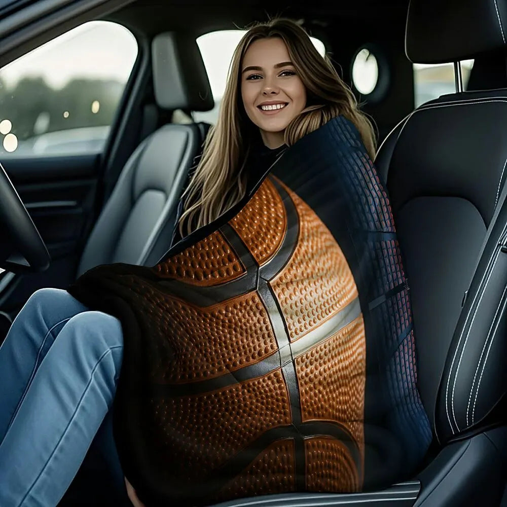 Basketball Court & Ball Multipurpose Throw Blanket