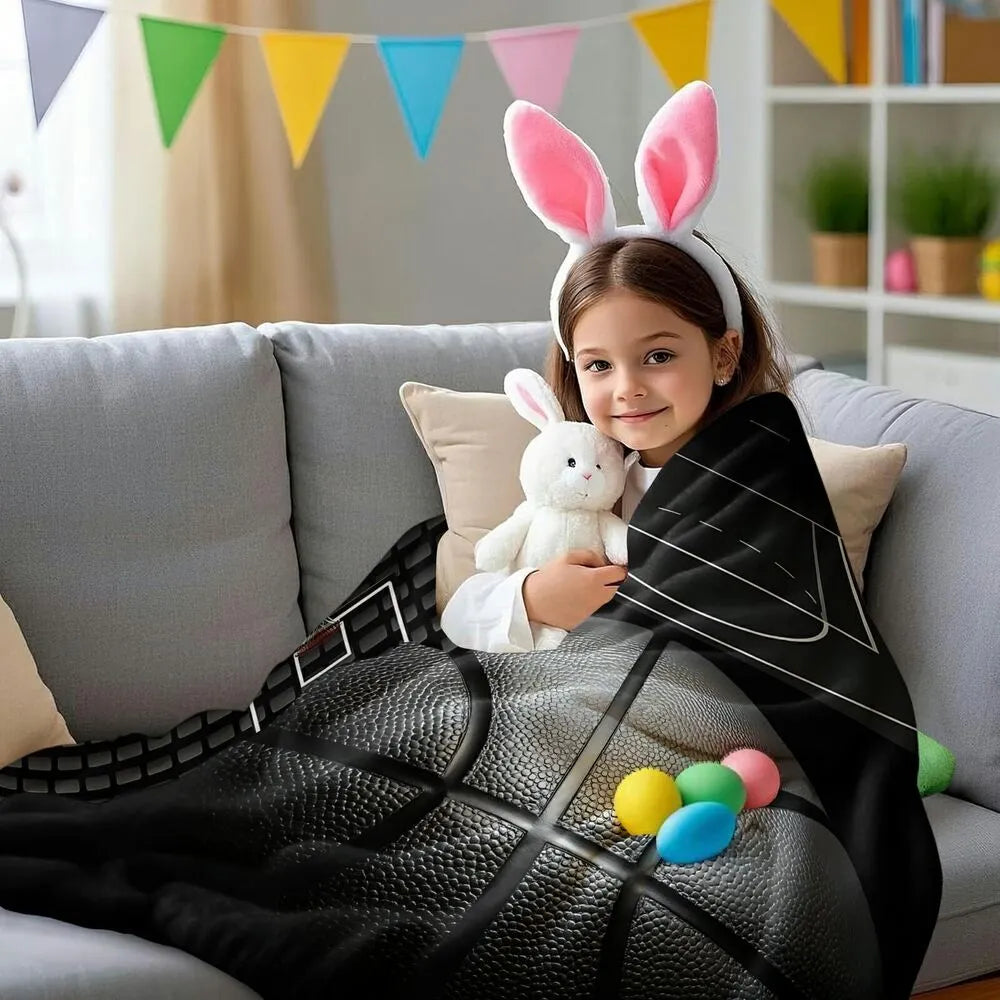 Basketball Court & Ball Multipurpose Throw Blanket