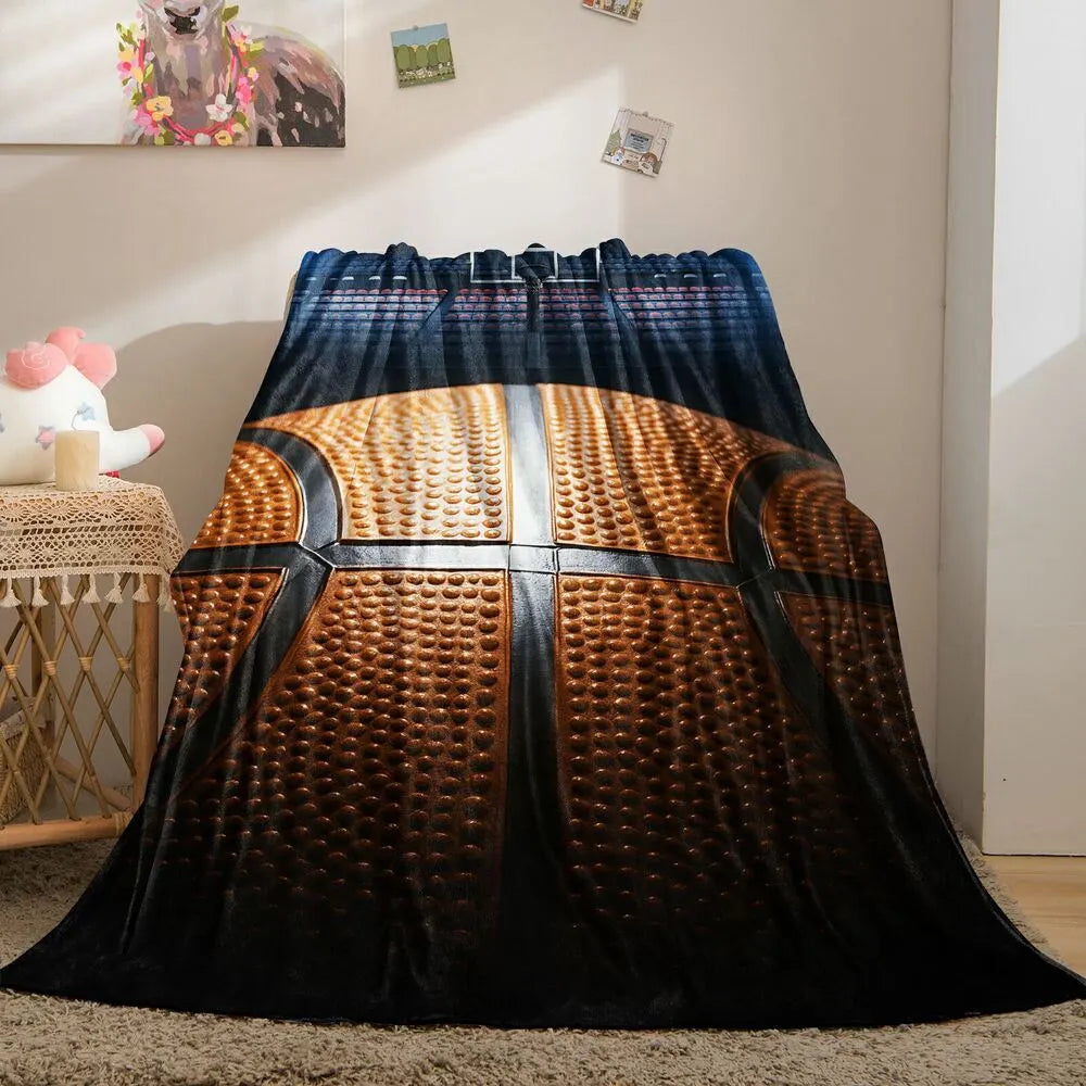 Basketball Court & Ball Multipurpose Throw Blanket