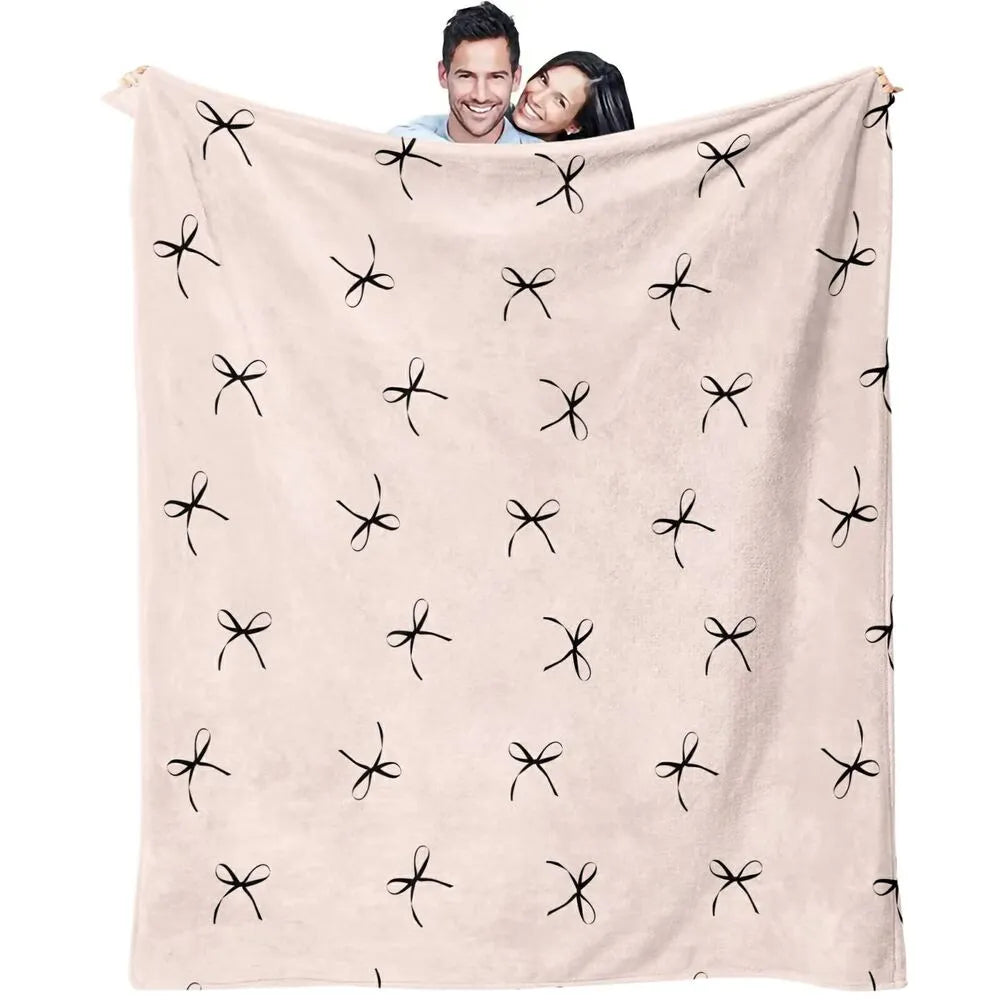 Black Bow Pattern Multipurpose Throw Blanket