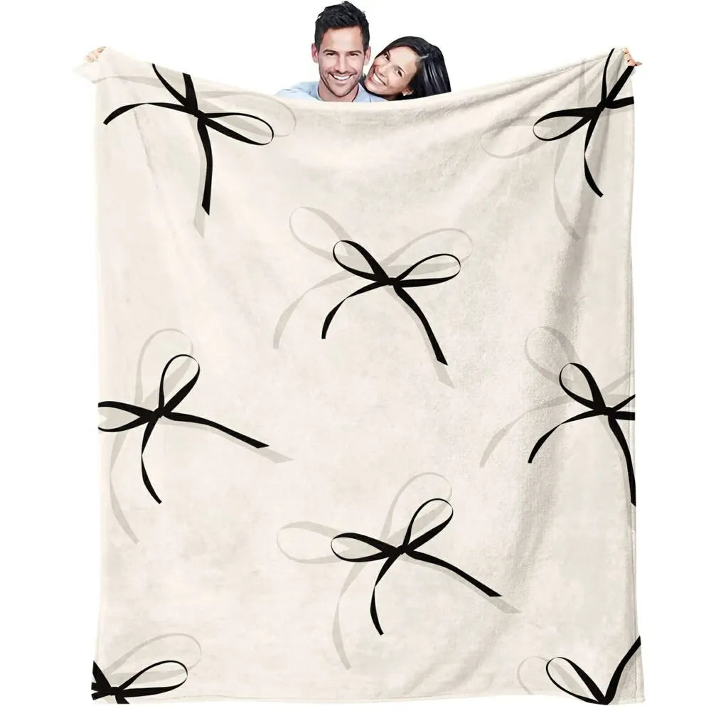 Black Bow Pattern Multipurpose Throw Blanket
