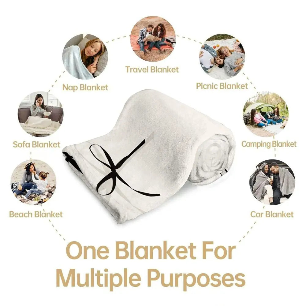 Black Bow Pattern Multipurpose Throw Blanket