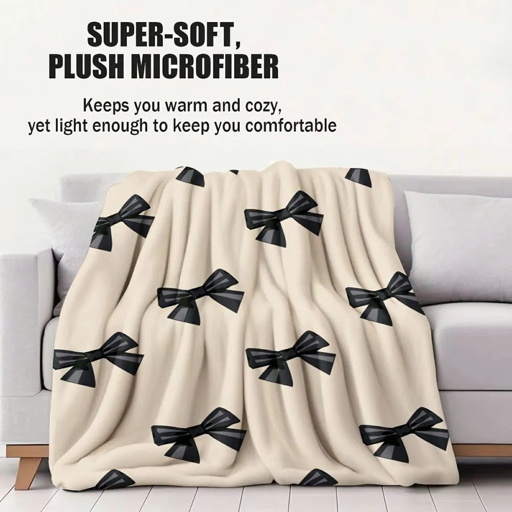 Black Bow Pattern Multipurpose Throw Blanket