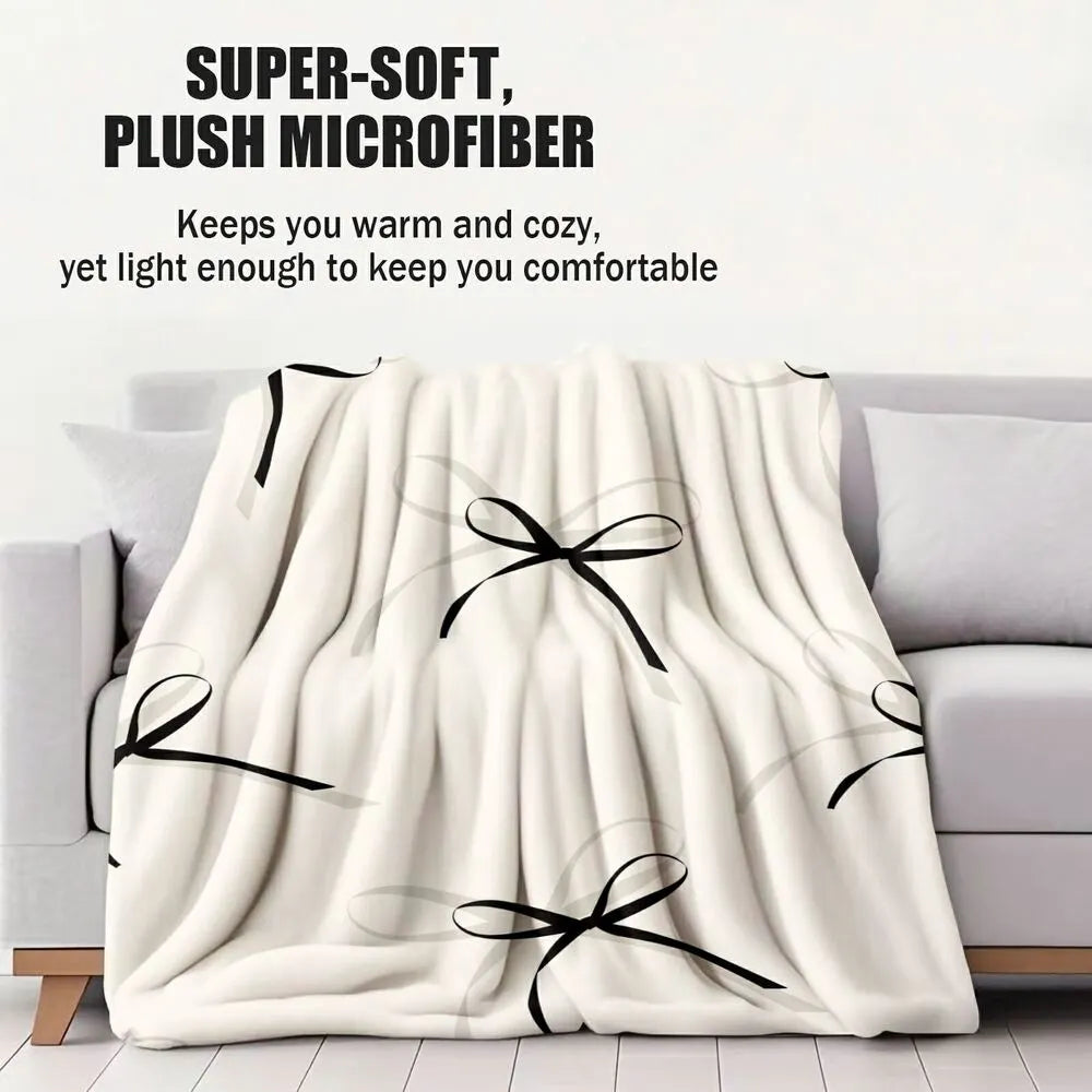 Black Bow Pattern Multipurpose Throw Blanket