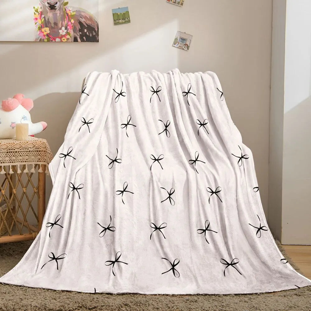 Black Bow Pattern Multipurpose Throw Blanket