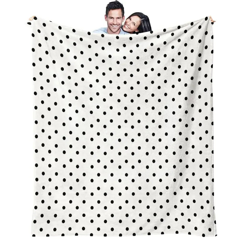 Black Polka Dot Multipurpose Throw Blanket