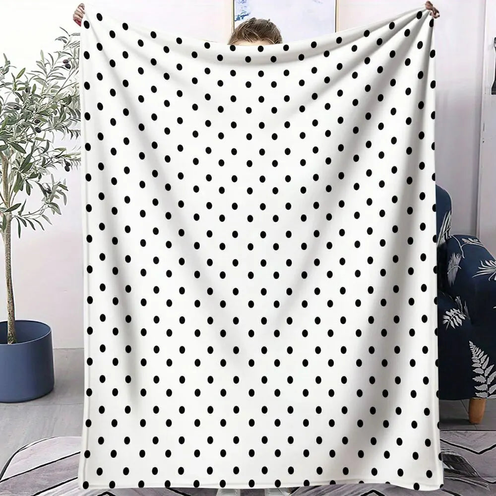Black Polka Dot Multipurpose Throw Blanket
