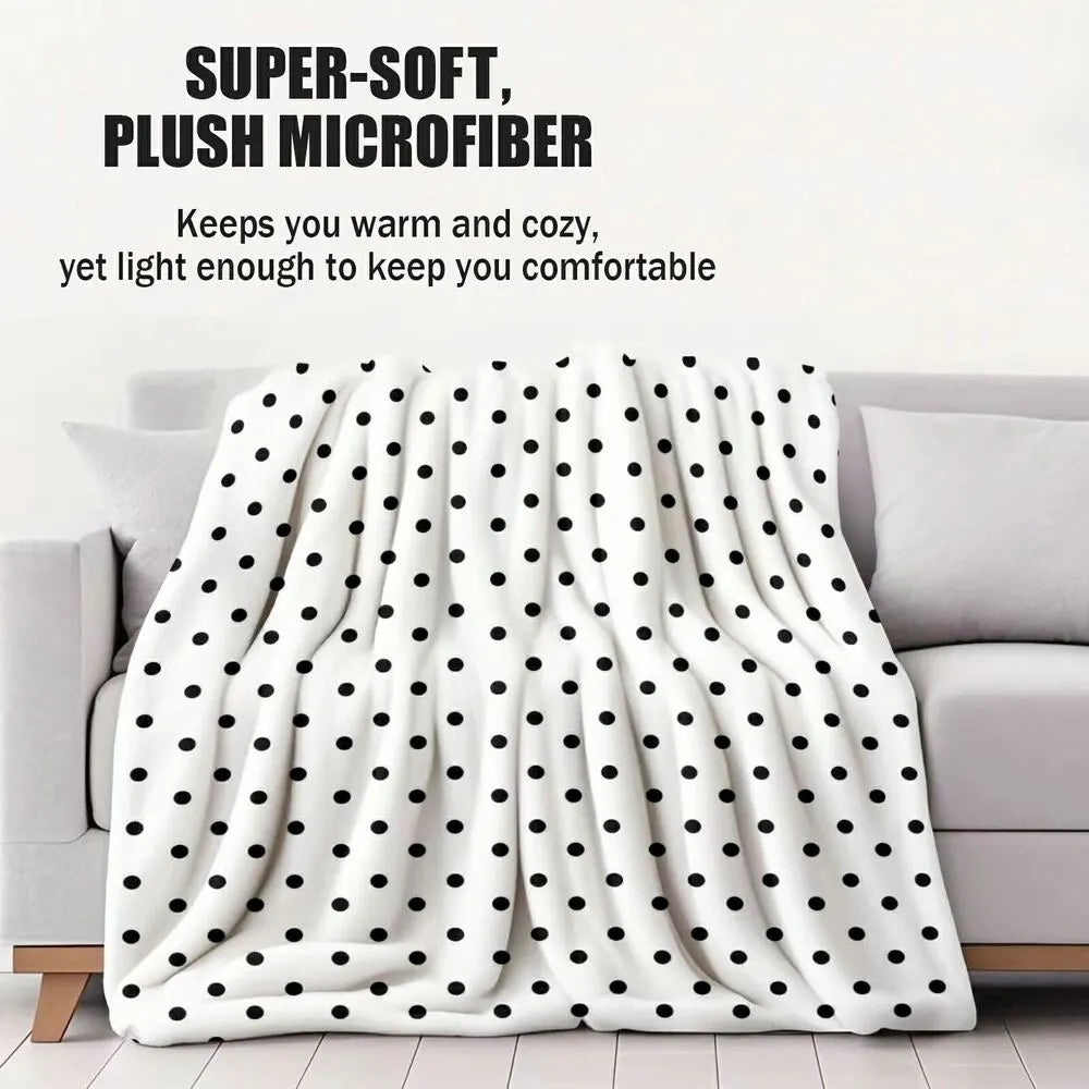 Black Polka Dot Multipurpose Throw Blanket