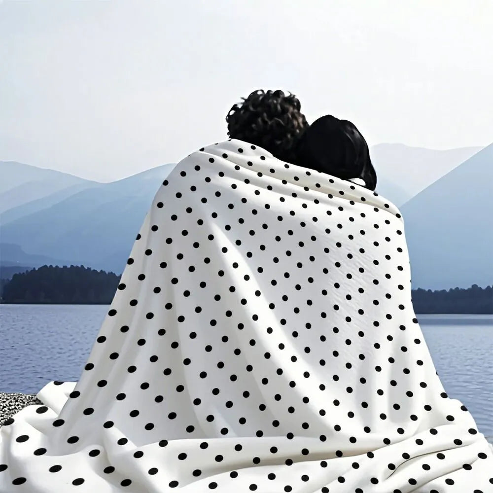 Black Polka Dot Multipurpose Throw Blanket