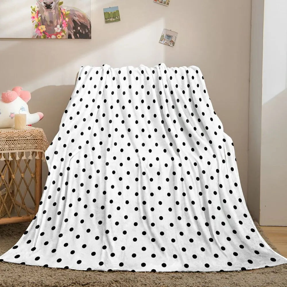 Black Polka Dot Multipurpose Throw Blanket