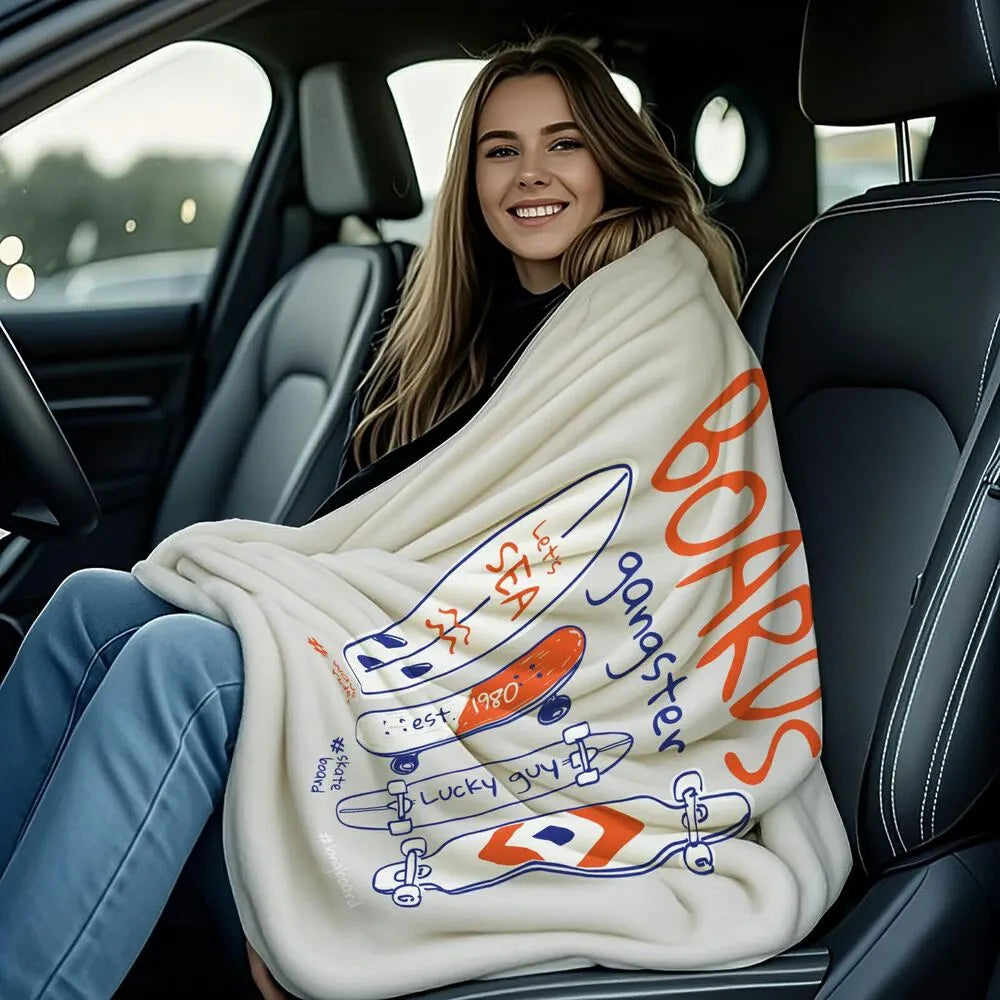 Boards Gangster Skate Surf Themed Multipurpose Throw Blanket