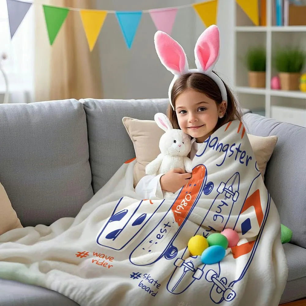 Boards Gangster Skate Surf Themed Multipurpose Throw Blanket