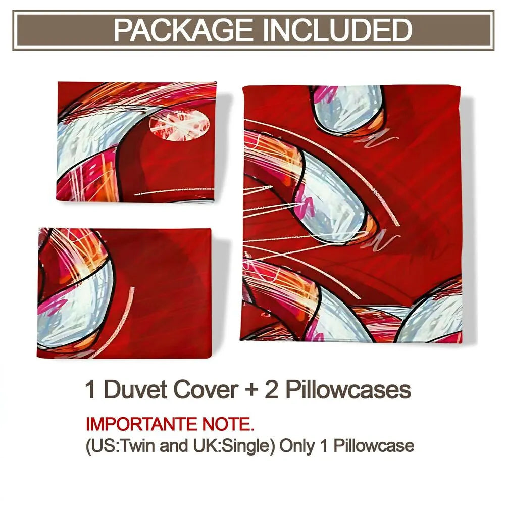 Candy Cane Christmas Gift Duvet Cover Set Kids Bedding Set