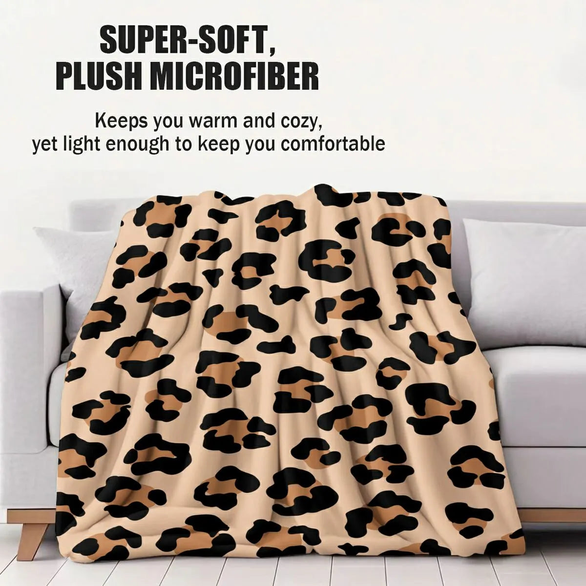 Chic Leopard Print Multifunctional Flannel Throw Blanket