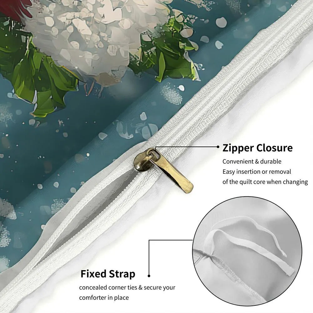 Christmas Aussie Dog Santa Sweater Gifts Blue Christmas Gift Duvet Cover Set Kids Bedding Set