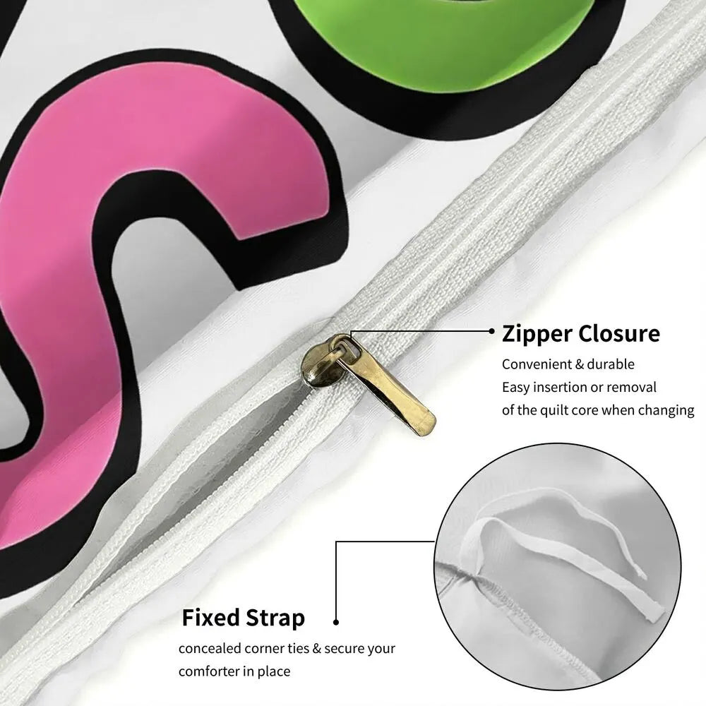 Christmas Cartoon Character Duvet Cover Set with Pillowcases Kids Bedding Set