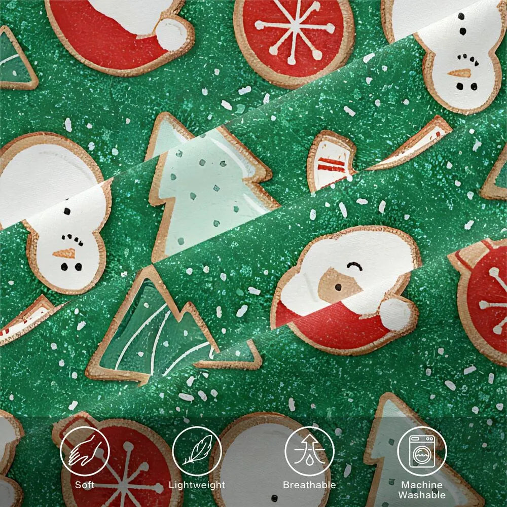 Christmas Cookie Santa Snowman Christmas Gift Duvet Cover Set Kids Bedding Set