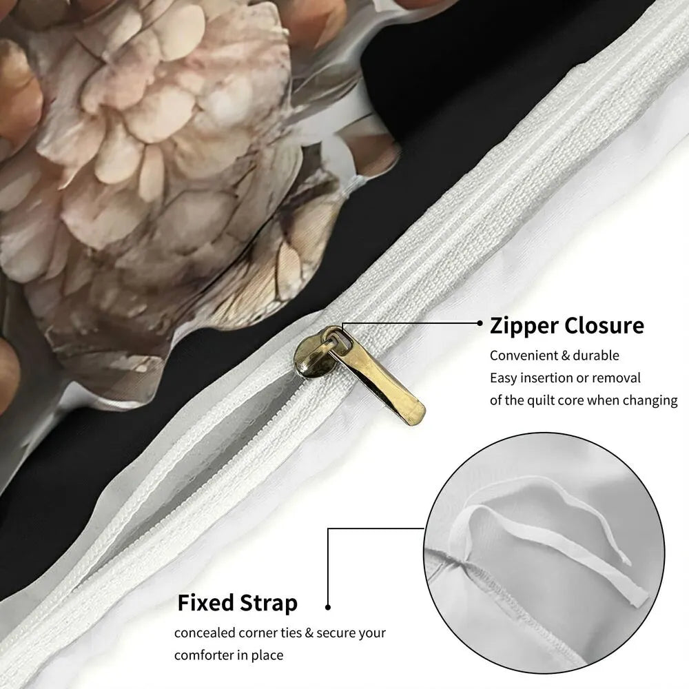 Christmas Cute Gnomes Coffee Love Black Brown Christmas Gift Duvet Cover Set Kids Bedding Set