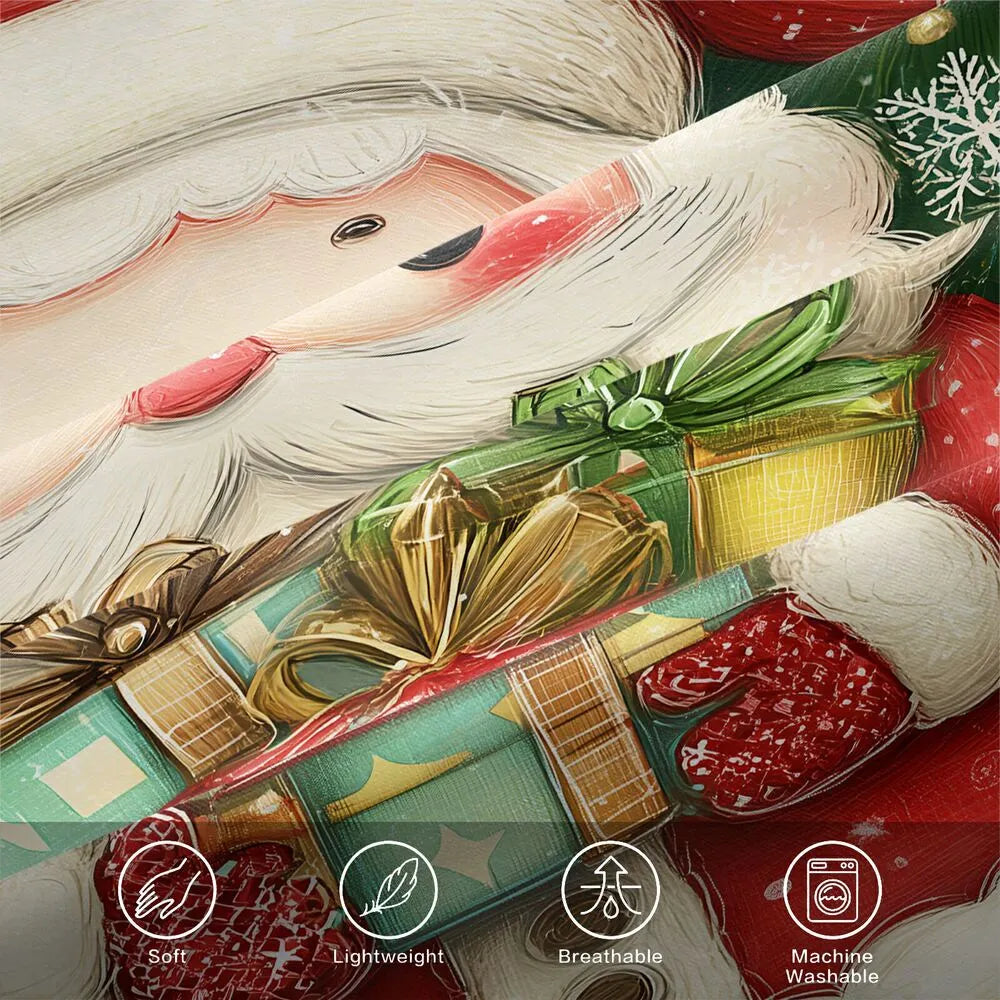 Christmas Cute Santa With Gifts Christmas Gift Duvet Cover Set Kids Bedding Set