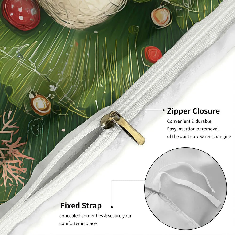 Christmas Cute Santa With Gifts Christmas Gift Duvet Cover Set Kids Bedding Set