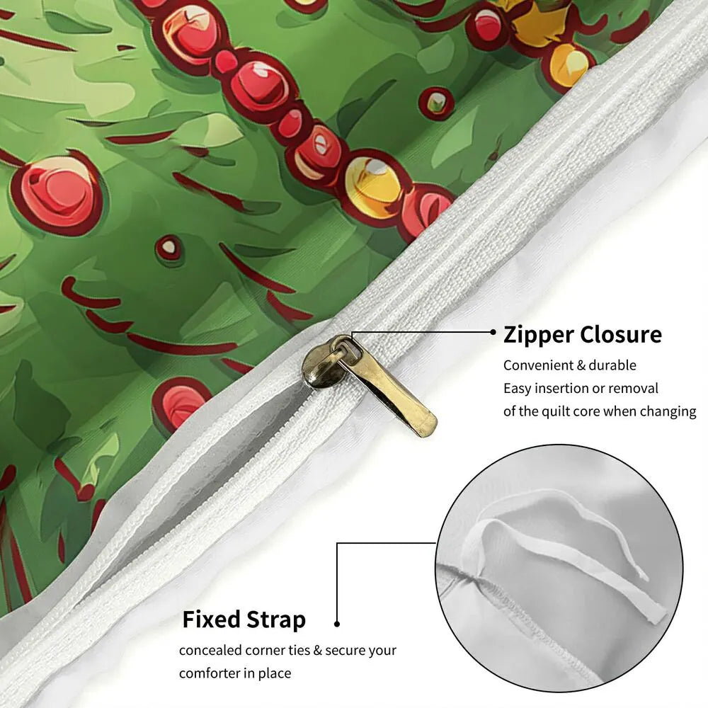 Christmas Funny Santa Toilet Humor Green Christmas Gift Duvet Cover Set Kids Bedding Set