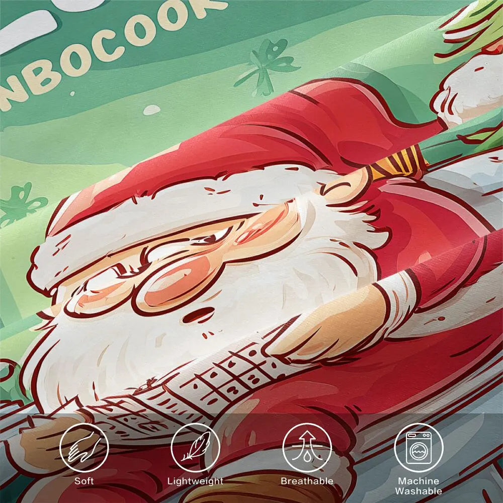 Christmas Funny Santa Toilet Humor Green Christmas Gift Duvet Cover Set Kids Bedding Set