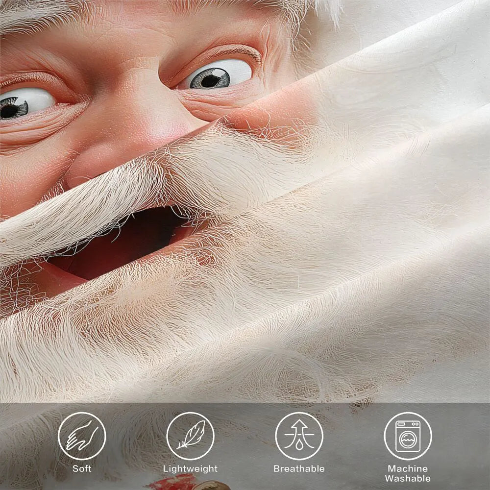 Christmas Funny Santa White Christmas Gift Duvet Cover Set Kids Bedding Set