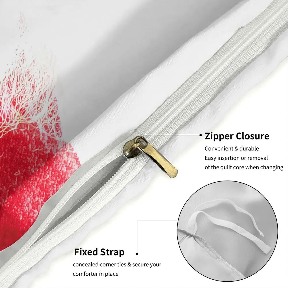 Christmas Funny Santa White Christmas Gift Duvet Cover Set Kids Bedding Set