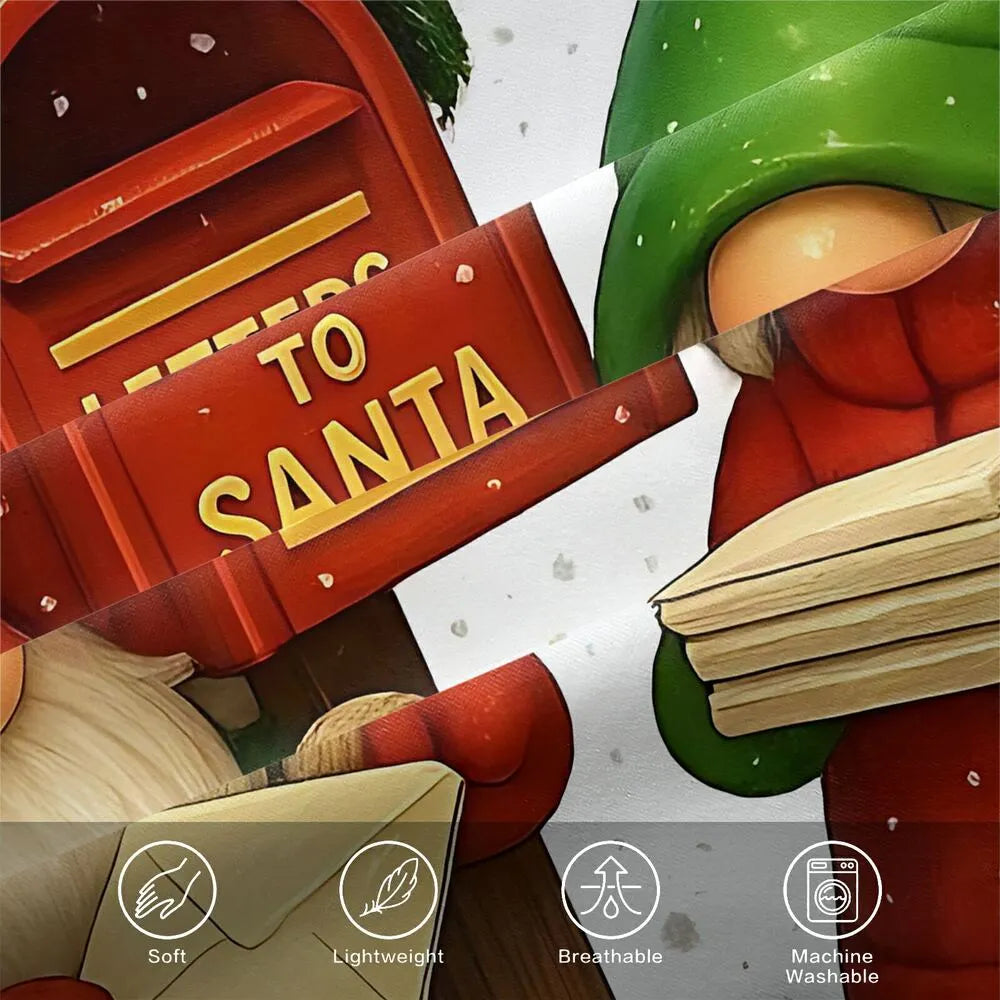 Christmas Gift Cute Gnome Letters to Santa Bedding Set