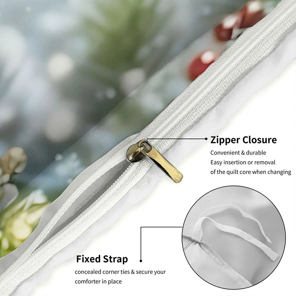 Christmas Gift Cute Teddy Bear Santa Festive Bedding Set